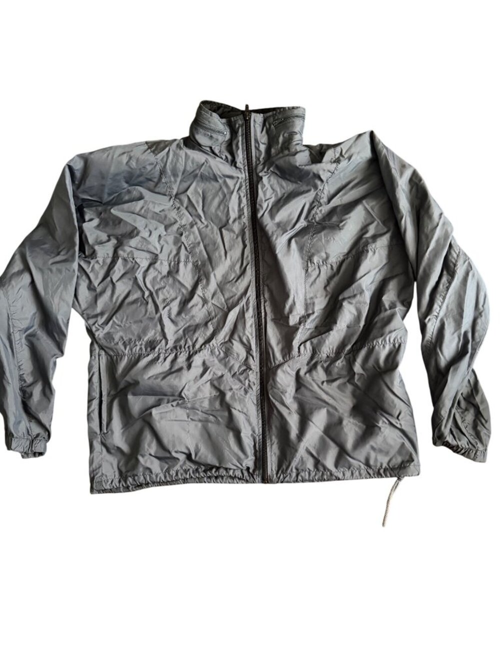 Vintage Wells Performance Lightweight Gray Nylon Windbreaker Jacket Size L Made